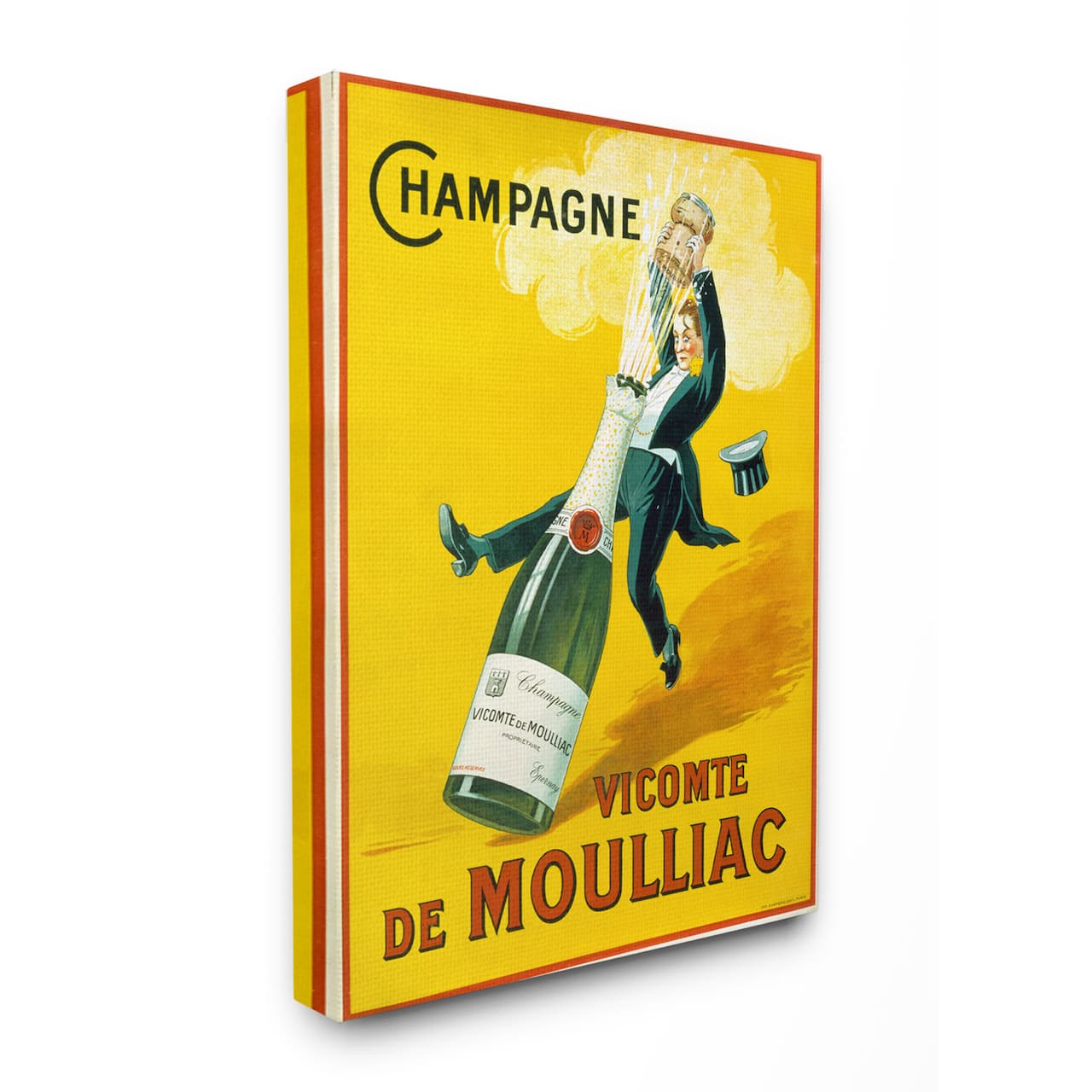 Stupell Industries Champagne Vicomte de Moulliac Pop Bottle Canvas Wall Art